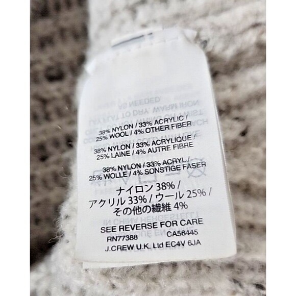 Madewell Donegal Northfield Mockneck Wool Beige Oversized Knit Sweater Womens XS - Picture 9 of 9